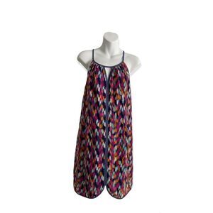 NWT Tori Richard Multi-colored lined Halter Dress Size 0